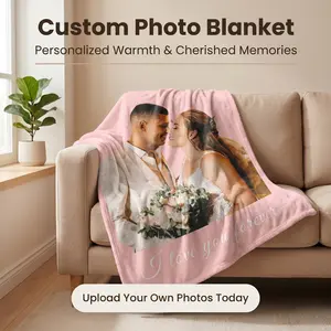 Personalized Photo Custom Couple Blanket, Photo Upload via Shop Chat, Romantic Bedroom Decor, Couple Bedroom Accessories, Ideal Gift for Wedding & Valentine's Day Vibes