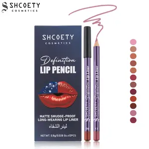 12PCS Lip Pencil Set Matte Lip Liner Collection, Creamy Texture for Smooth Application and Precise Lip Definition, Long Wearing Anti Smudge Formula, Multi Shade Kit for Nude, Natural and Full Glam Makeup Styles.