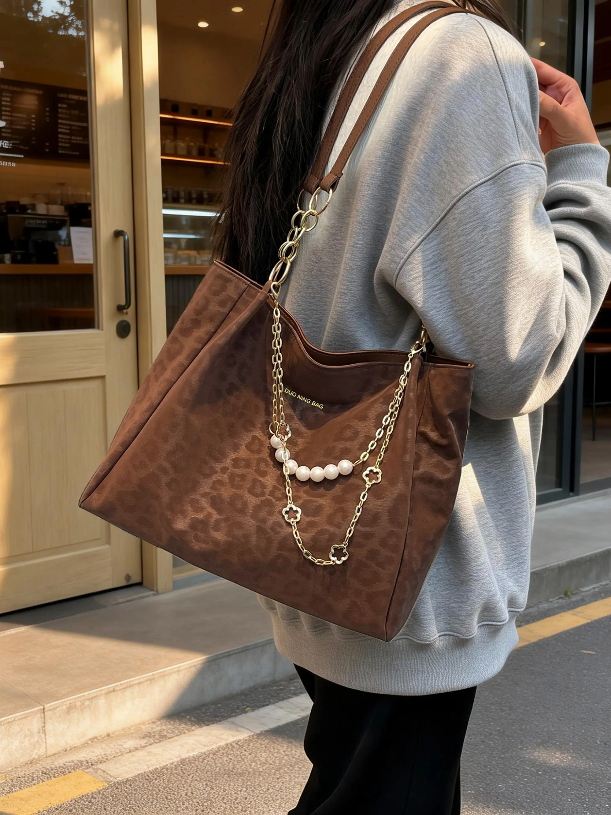 Women's Leopard Print Crossbody Bag, Handbag Shoulder Bag, Fashion Crossbody Handbag, Fashion Bags, Fashion Crossbody Purse, Casual Plain Design, All-Seasons Use, Durable & Stylish Daily Accessory