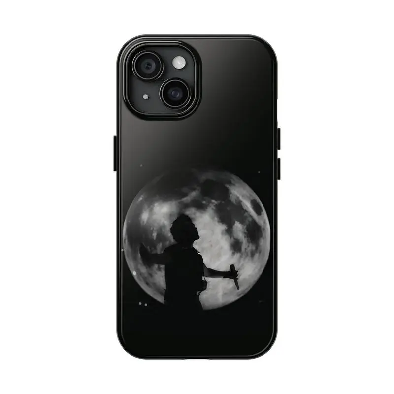 XO Album Durable Silicone Cellphone Shell - Night Blue Moon Music Cover Protector, Handheld Accessories for iPhone 11-17 Pro Max/Plus, Samsung Galaxy S23-25 Devices
