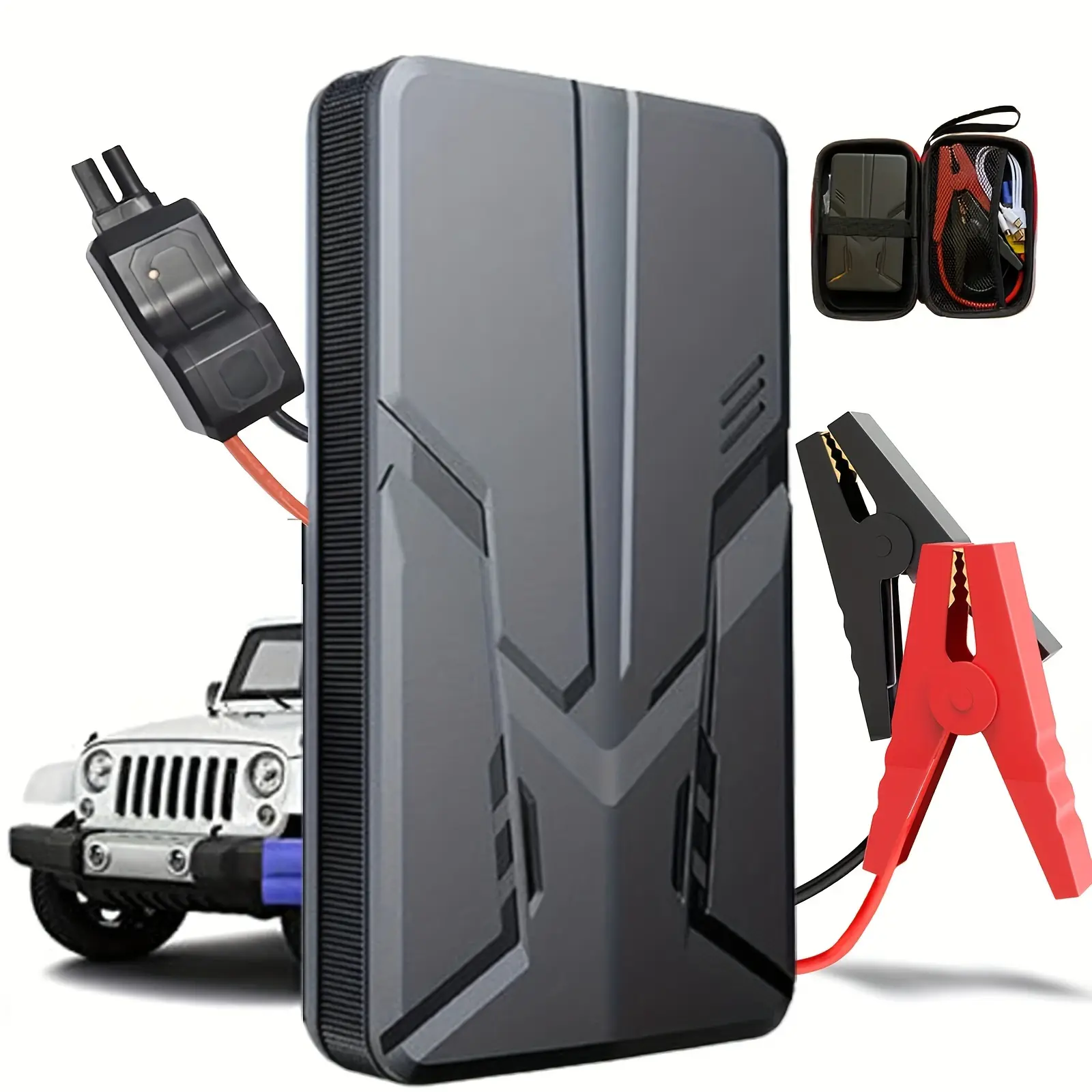 Car Jump Starter 30000mAh Power Bank Portable Battery Pack Starting Device with Smart Clip Protection Emergency Auto Booster for Vehicles SUV 8L Gasoline & 6L Diesel