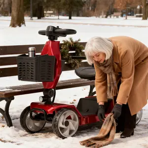 9inch-Wheel Mobility Scooter,Electric PoweredWheelchair Device -Compact Heavy Duty Mobile for Travel,Adults,Elderly. Long Range PowerExtended Battery with Charger & Basket，Christmas gifts,Black Friday limited-time specials