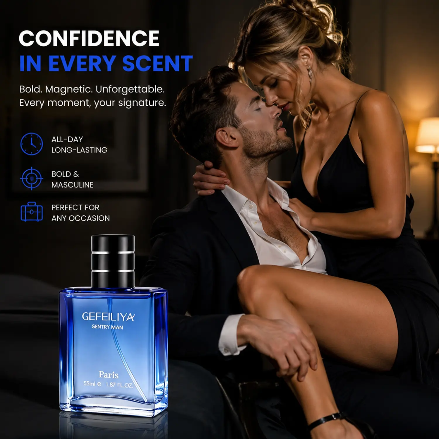 Pheromone Cologne for Men, Long-Lasting Citrus Aromatic Fragrance, Signature Scent to Boost Charm for Daily & Office Wear, Perfume Spray, 55ml / 1.87 fl oz, Cologne Perfume Spray, Fragrances And Perfumes