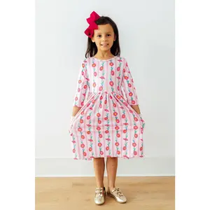 Daisy Chain 3/4 Sleeve Pocket Twirl Dress