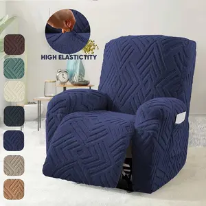 1-Seat Soft Recliner Chair Cover, Washable Sofa Couch Slipcover with Pocket, Nonslip Furniture Protector for Living Room, Bedroom & Home Decor