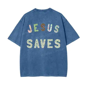 Jesus Saves Christian Unisex Washed T-Shirt – Faith-Inspired Style