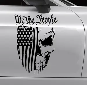 We The People Skull Flag Decal - Patriotic Vinyl Sticker for Cars & Gear by Thrilling Signs