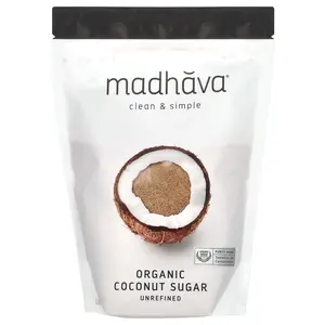 Madhava Organic Coconut Sugar, Unrefined, 16 oz (454 g)