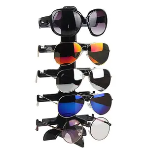 5 Pairs Glass Stand Sunglasses Display Storage Box, Eyeglass Frame Shelf Showcase Cabinet, Sunglasses Holder Organizer