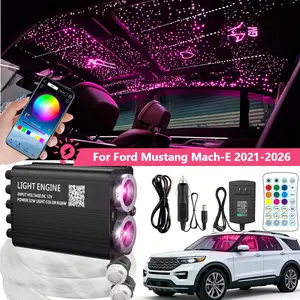 Twinkle Meteor Headliner Star Light Kit, 1200Pcs*0.03in*9.8ft Ceiling Fiber Optic Lights APP/Remote Control Star Effect Music Mode RGBW Sound Activated for Car Roof Home Ceiling For Ford Mustang Mach-E 2021-2026