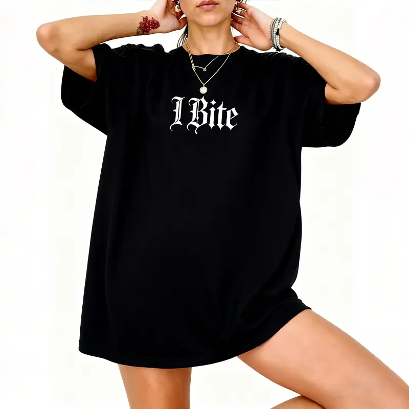 I Bite T-shirt, Unhinged Shirts, Weird Gift for Friend/ Him/ Her, Dark Humor Tee, Offensive Shirt, Funny Tees, Goth Tee