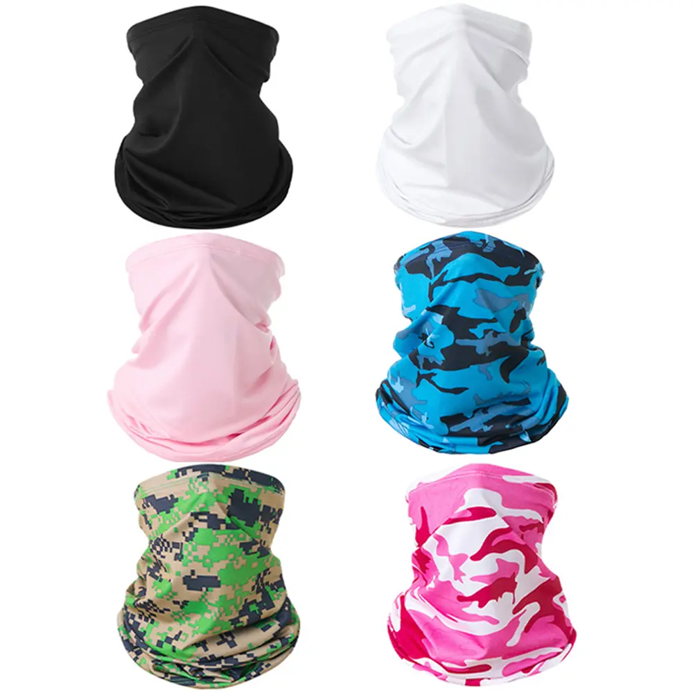 Unisex Adult 6-Pack Summer Cooling Neck Gaiter Face Mask Scarf - Reusable Tube Bandana, UV-Protective Breathable Balaclava for Hiking, Cycling Sports & Outdoor Activities