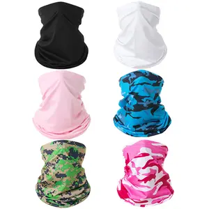 Unisex Adult 6-Pack Summer Cooling Neck Gaiter Face Mask Scarf - Reusable Tube Bandana, UV-Protective Breathable Balaclava for Hiking, Cycling Sports & Outdoor Activities