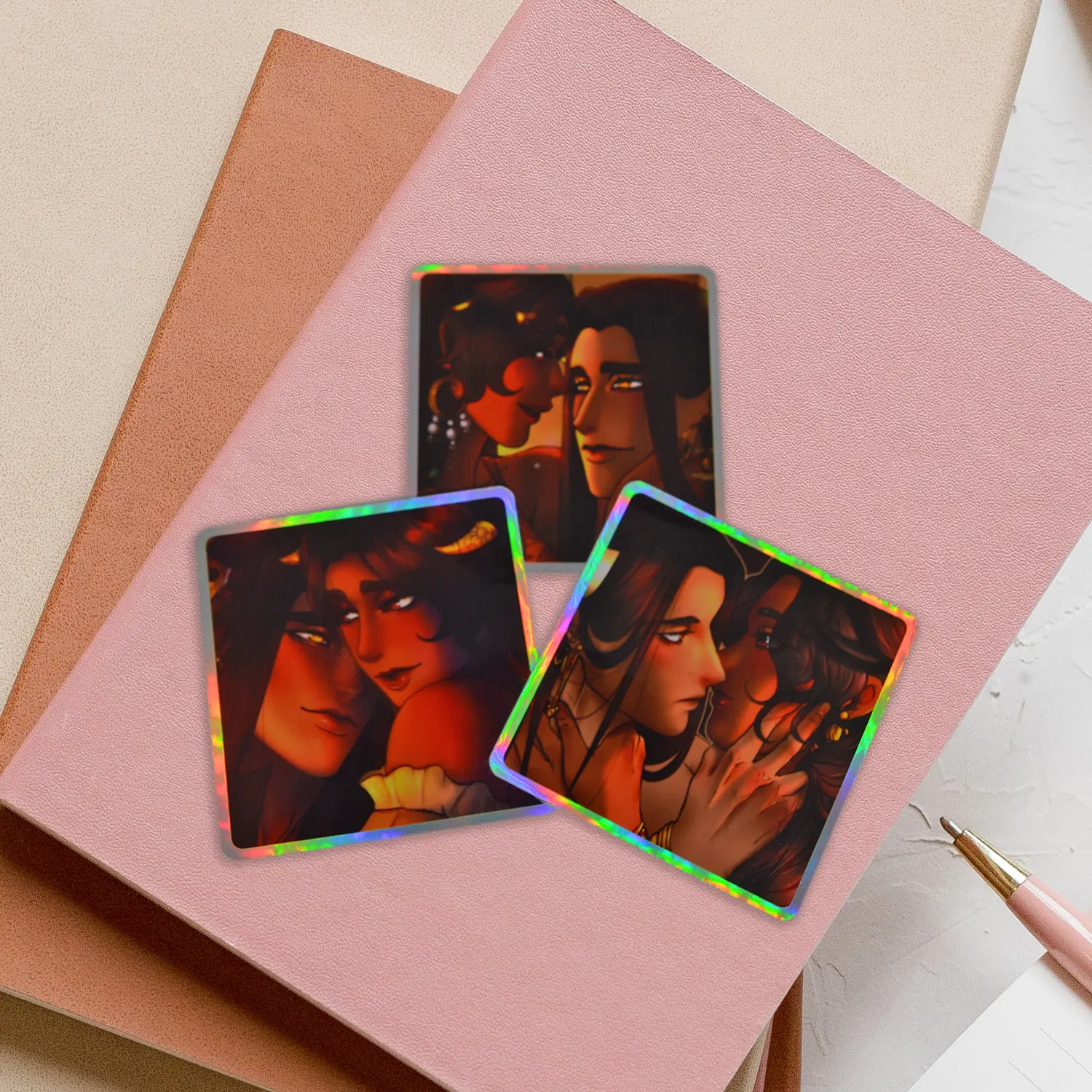 Gold And Rubies - Holographic Stickers (Pack of 3)