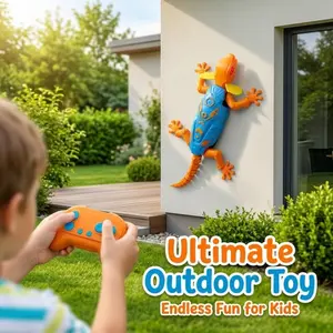 Remote Control Wall Climbing Lizard LED Eyes, 360° Rotation, Strong Adhesive, Indoor Outdoor Toy, Kids Gift, Ages 3+, Unisex