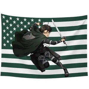 LEVI ACKERMAN IN ATTACK ON TITAN Tapestry Flag - Premium Aesthetic Wall Tapestry for Bedroom & Living Room Decor
