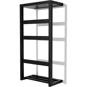 Wall Blanket Ladder, 4-Tier Towel Racks,  Bath Towel Racks for Bathroom Wall Mounted, Decorative Blanket, Quilt, Towel, Scarf Ladder Shelves for Bathroom, Living Room, Bedroom, Black