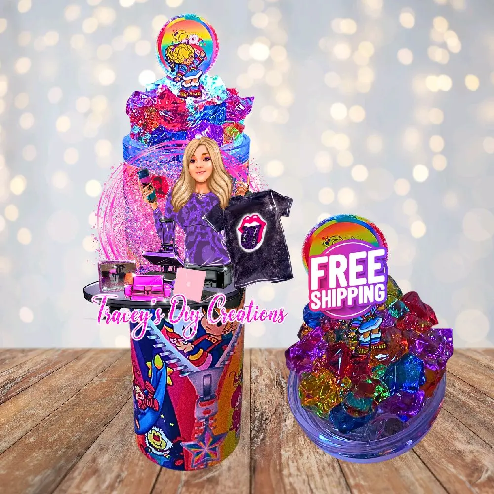 Sparkle Girl Colorful Faux Ice Light Up Ice Tumbler With Removable Magnetic Lid