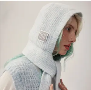Alpaca Wool-Blend Aviator Earflap Knit Hat for Women With Gift Box– Ultra-Soft and Adorably Cozy Winter Hat with Tie-Up Design In Ice Blue