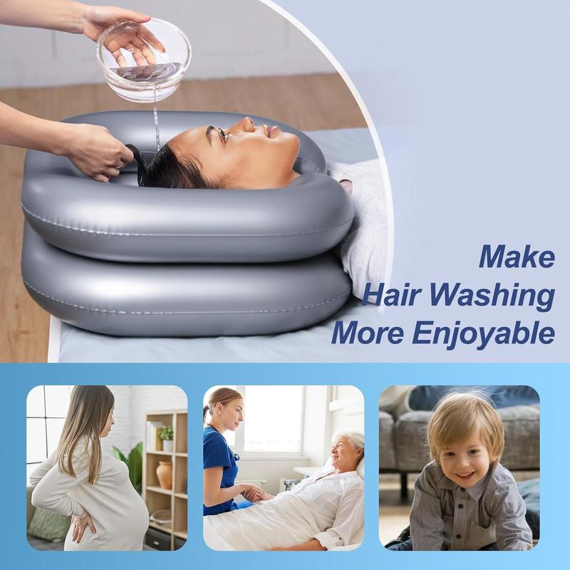 Inflatable Shampoo Basin for Bedridden and Disabled, Portable Shampoo Bowl for Injured, Hair Washing Basin for Childred, Pregnant Woman, Easy Hair Washing at Home