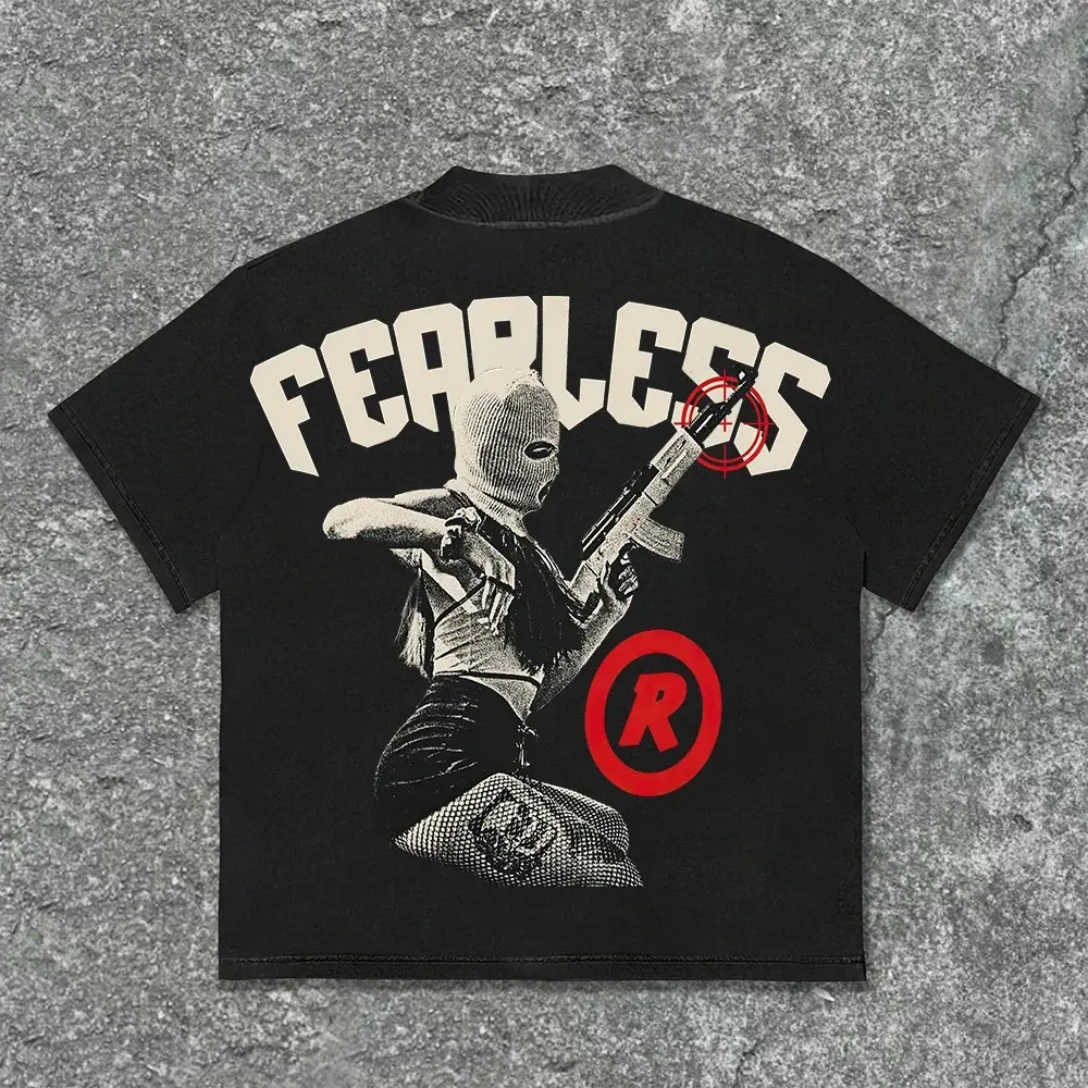 Y2K Graphic "Fearless Cool Girl" Personalize Printed Tshirt, Sweatshirt For Men For Women
