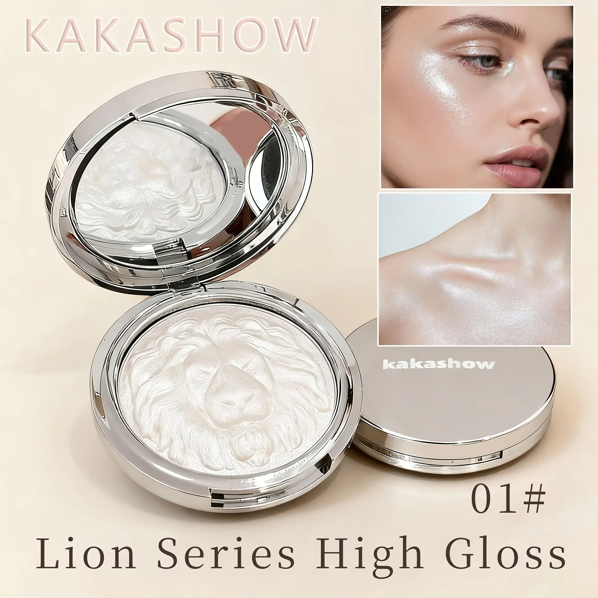 Leo Season Highlighter  The putty-textured, glitter-packed staple. Sweat-proof, long-wearing for face, eyes & body. Comes with a mirror! Your go-to for concerts and date nights. #LeoHighlighter #MultiUseGlow #MakeupGift