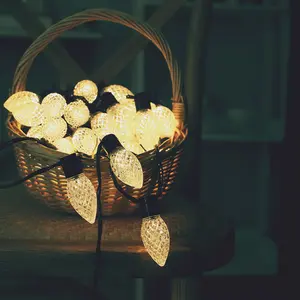 Woohaha C9 Christmas Fairy String Lights 50 LED 8 Modes 33ft Waterproof Warm White & Multi-Color for Indoor Outdoor Use Extendable with Safe Adapter Ideal for Holiday Decorations - Decorating