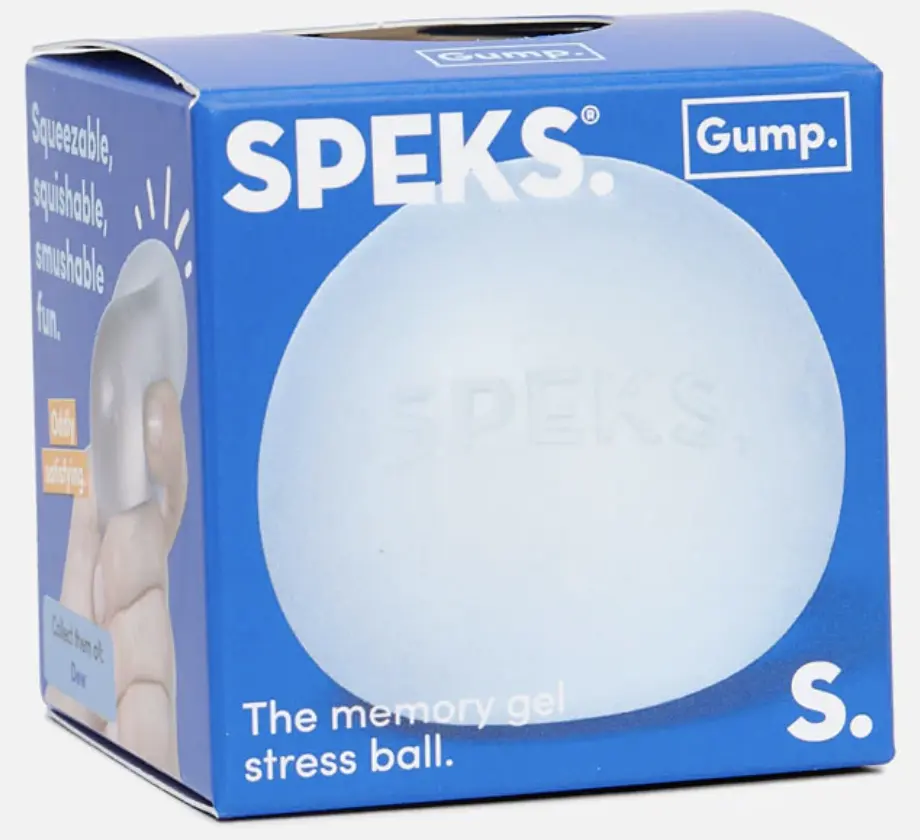 Speks GUMP Blue Stress Relief Squeeze Ball - Soft Sensory Fidget Toy for Anxiety