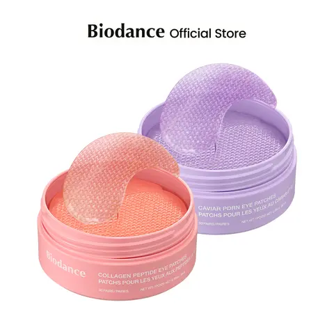 [Biodance Official] Collagen Peptide Eye Patch Duo For Wrinkle, Dark Circles & Dark Spots | Collagen Peptide, Caviar PDRN, Vita Niacinamide, Korean Skincare Kit, Under Eye Patches Bundle, Puffy Eyes, Eyebag, Anti-aging, Dull Skin, Brightening