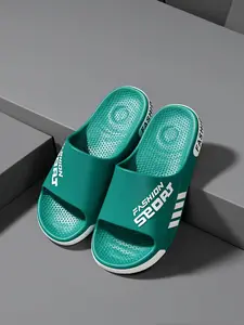 Unisex Backless Slippers, Thick Sole Beach Sandals, Non-Slip Indoor Outdoor Shoes, Soft Colorblock Design, All-Season Comfort Footwear