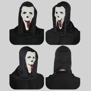 Halloween Cosplay Screaming Horror Props Mask, Breathable Skeleton Mask Horror Party Halloween Role-Playing Props