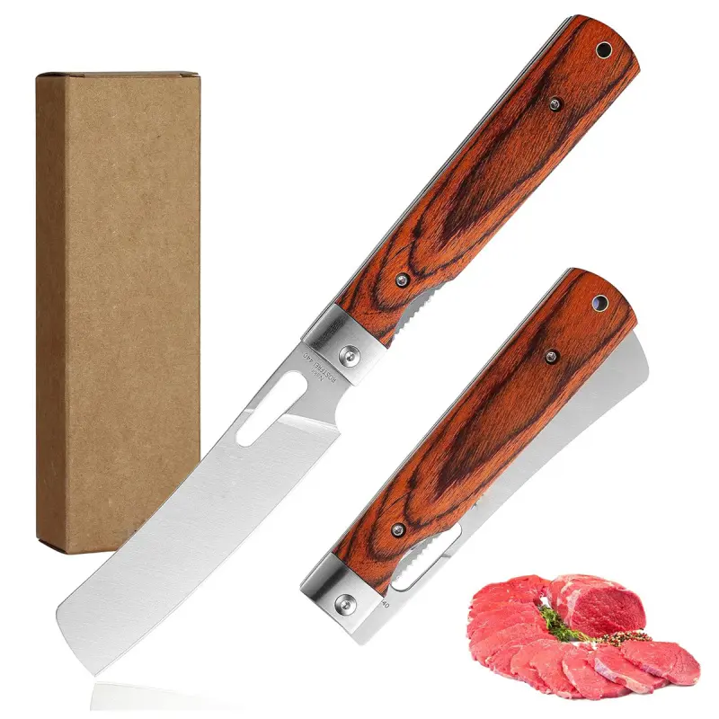 4.8 Inch Folding Chef Knife,Ultra Sharp Stainless Steel Nakiri Knife,Pocket Foldable Japanese Style Kitchen Knife,Portable Multipurpose Multi Use Knives for Outdoor Camping BBQ Trip Cooking