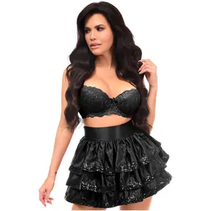 Black Sequin 3 Layer Skirt