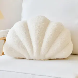 Beige Seashell Throw Pillows, Shell Shaped Throw Pillows,  Soft Home Decorative Pillow Plush Cushion for Bed Couch Living Sofa Room Decor  Vibe Add Charm