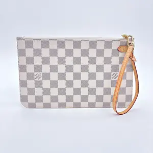 Pre-owned Louis Vuitton canvas Clutches & Wristlets Damier Azur Neverfull MM GM Pochette