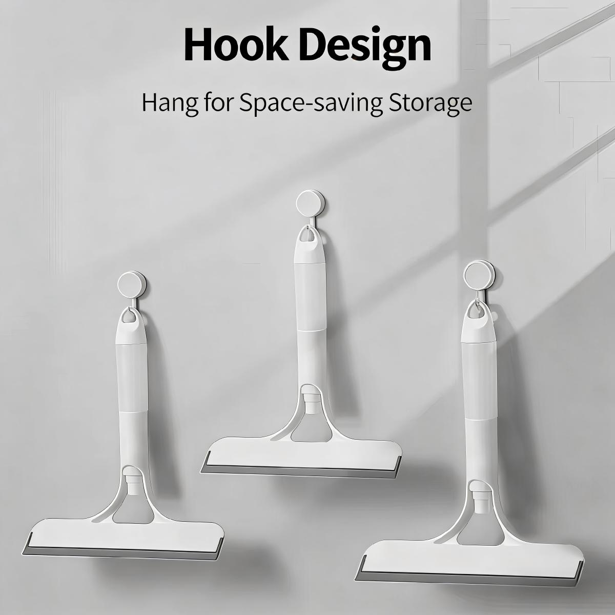 Multifunctional 3 in 1 Spray Cleaning Squeegee, Window Mirror and Car Windshield Cleaner with Built-in Spray Bottle and Microfiber Scrubber, White & Yellow