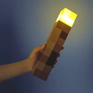 Minecraft Brownstone Torch LED Lamp  Touch USB Rechargeable Night Light Kids Xmas Durable Smartphones