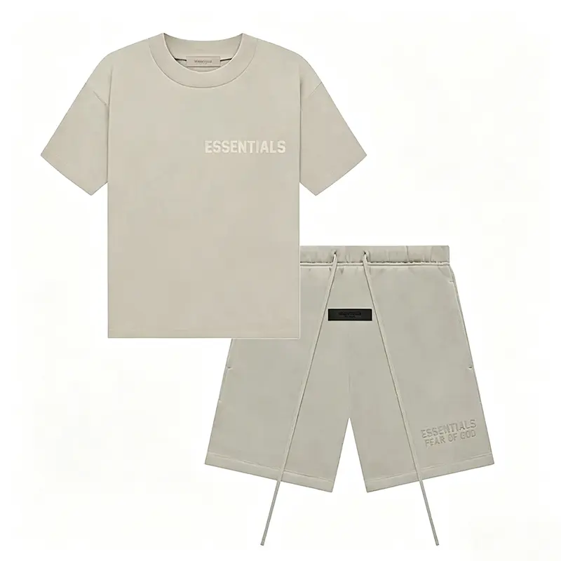 Fear of God Essentials Short-Sleeve Tee & Fleece Shorts Set Smoke