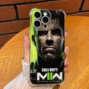 Call of Duty MWII Phone Case - Tough Clear Cover Gamer Essential For iPhone16 Girls 15/14/13/12/11 Light Luxury Xs Bare Metal Feel Pro Ultra-thin Max Plus Silicone Soft Drop-proof Shockproof Protection Boys Screen Protector Case 30X-L0518