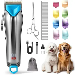 Clippers for  with Detachable  for Thick Coats, Cordless Rechargeable Low Noise Professional Pet  Hair Trimmer  Kit with 8 Guide Combs for Dogs Cats