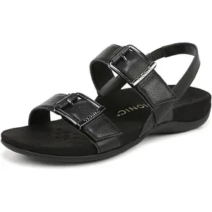 VIONIC Womens Reese Slingbacks Heeled Sandal - Black Leather J2154L1001