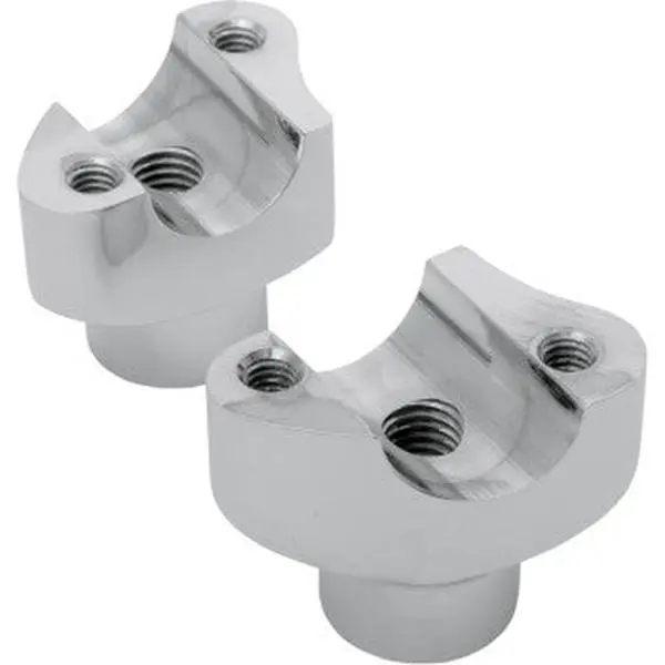 Forged Aluminum Straight Handlebar Risers 1.7" Chrome | 1" Bars