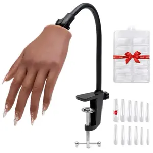 Realistic Silicone Nail Practice Hand - Life-Like Model for Acrylic, Gel & Dip Powder Nails Practice - Durable Silicone Tool for Nail Techs