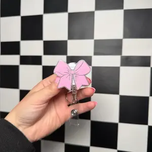 Pink Bow Badge Reel