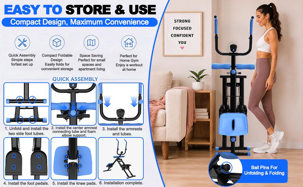 【KINMAC】2 In 1 Stair Stepper & Ab Workout Machine - Multi-Function Trainer-Upgrade Stairmaster & Ab Trainer Machine Workout Equipment For Home Gym Office