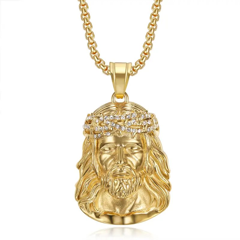 Jesus Christ Judas Large Pendant Necklace for Teens Womens Mens with 24 Inch Stainless Steel Chain