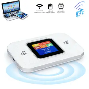 Portable WiFi Router,5G Unlocked LTE Portable WiFi, Pocket-Sized WiFi Router with LCD Screen & 3000mAh Battery, 4G+5G Dual Band, Wireless WiFi Hotspot for Smartphone,Tablet and Computer Access High-Speed Internet