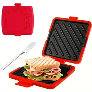 Microwave Sandwich Baking Tray Non Stick Food Grade Bread Baking Pan for Bacon Chicken Wings Steak Ham and Toast Compatible with Adjustable Microwave Power and Time