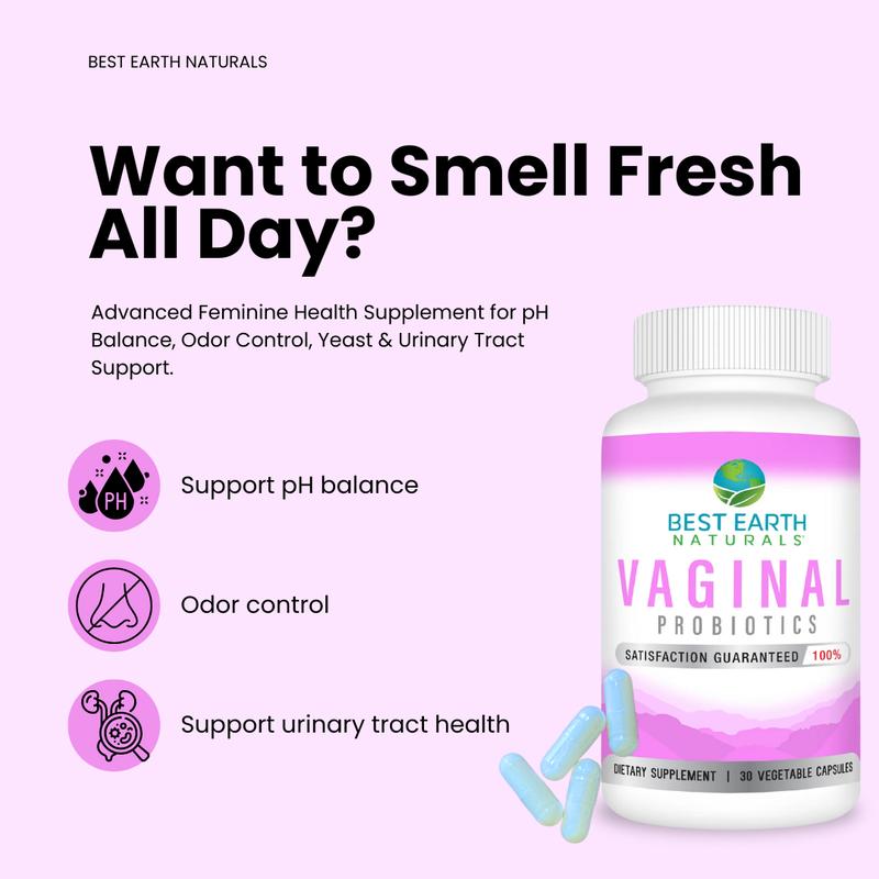 Vaginal Probiotics for Women – Advanced Feminine Care for pH Balance, Odor & Gut Health – Probiotic & Prebiotic Blend with DE111, Bacillus Coagulans & Lactobacillus – 30 Capsules