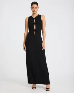 Express Twist Cutout Sleeveless Maxi Knit Dress